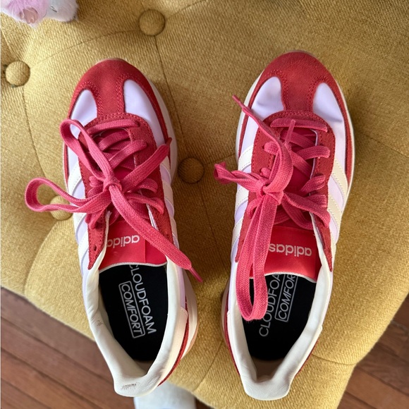 adidas Shoes - Adidas Red and White Cloudfoam Comfort Shoes